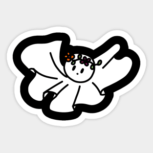 Flower Crown Ghost Sticker